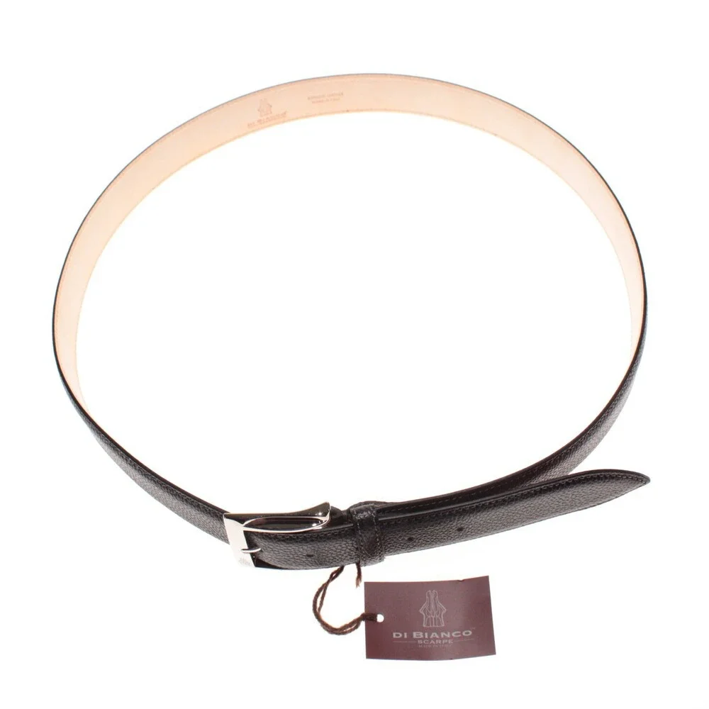 Di Bianco NWT Cut to Size Dress Belt In Solid Gray Pebbled Leather One Size